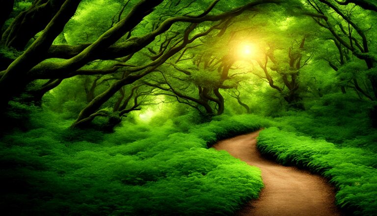 230-_A serene winding forest path representing the journey of spiritual growth